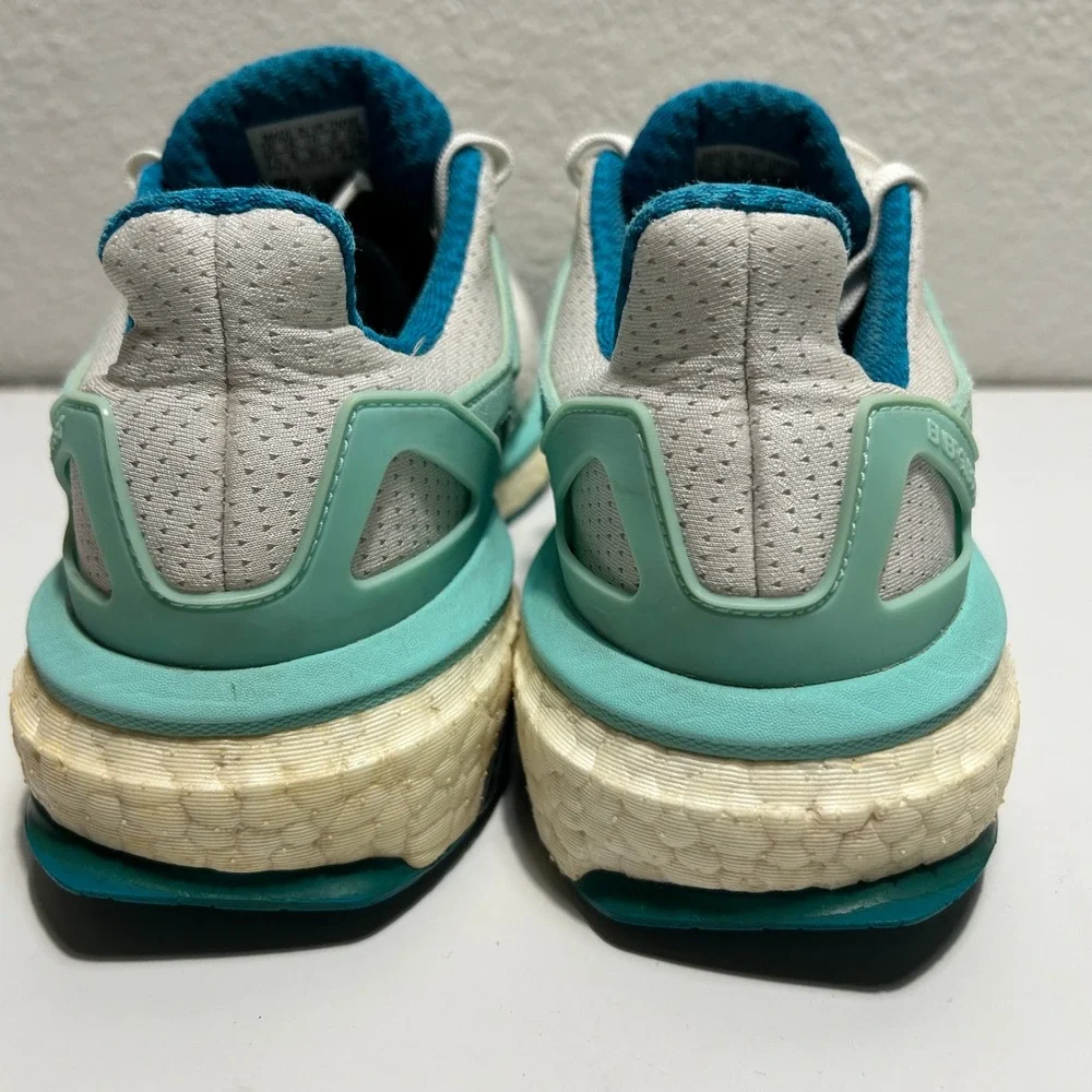 Adidas Energy Boost Womens Running Shoes White Mint Green BB3458 Size 7.5